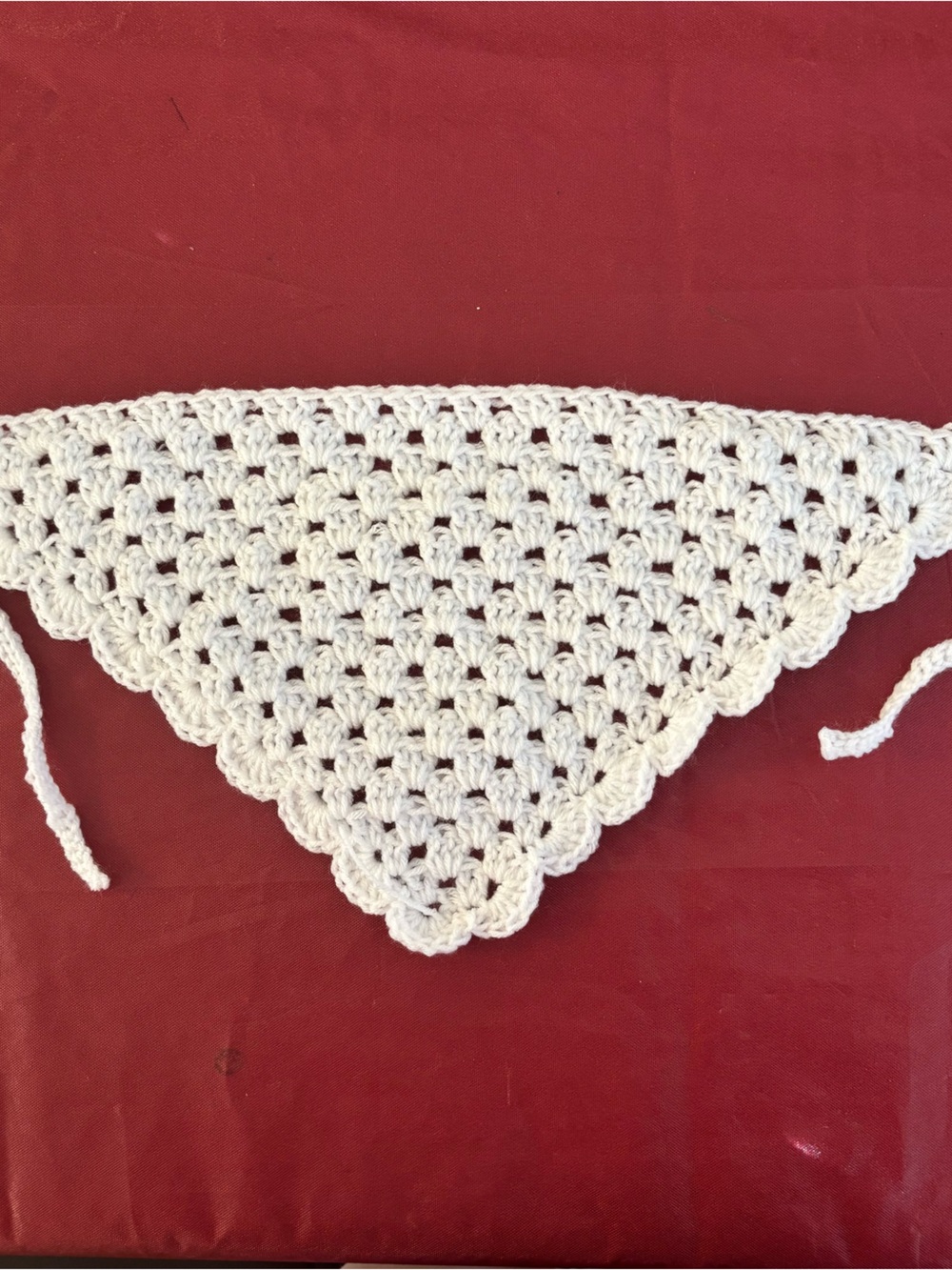 Handmade Crocheted bandana in White